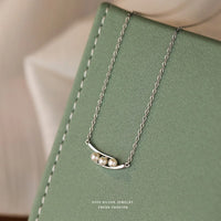 Vintage Geometric Shell Pearl Necklace