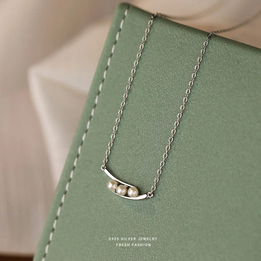 Vintage Geometric Shell Pearl Necklace