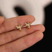 Sterling Silver Bee Stud Earrings