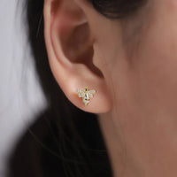 Sterling Silver Bee Stud Earrings