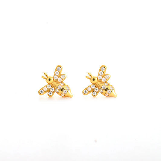 Sterling Silver Bee Stud Earrings