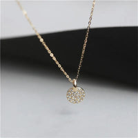 Gold Plated Mini Pave Disc Necklace