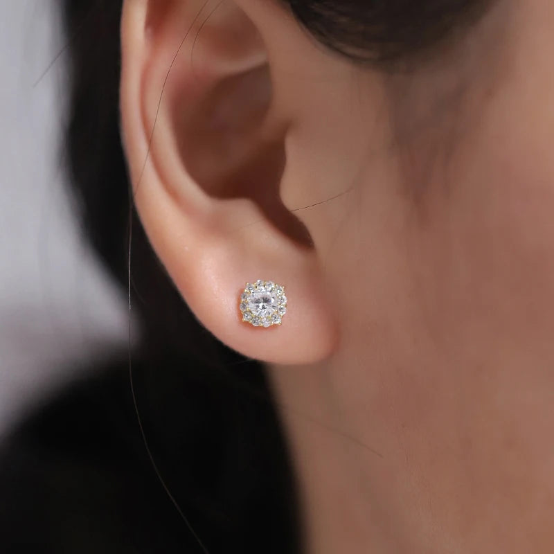 Sterling Silver Cubic Zirconia Stud Earrings