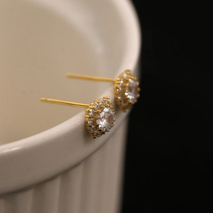 Sterling Silver Cubic Zirconia Stud Earrings