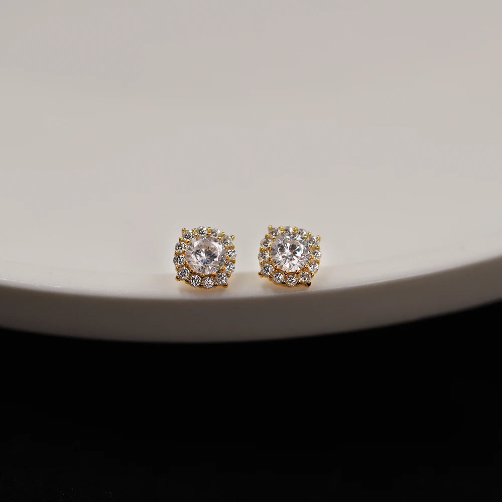 Sterling Silver Cubic Zirconia Stud Earrings