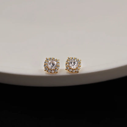 Sterling Silver Cubic Zirconia Stud Earrings