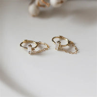Gold Plated Sterling Silver Baguette Chain Earrings
