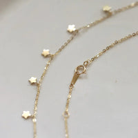 Gold Plated Sterling Silver Star Choker Necklace