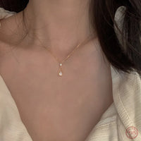 Gold Plated Sterling Silver Drop Pendant Necklace