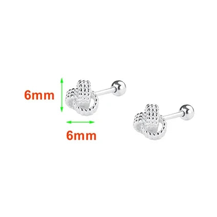 Sterling Silver Geometric Cross Round Stud Earrings