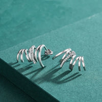 Sterling Silver Geometric Line Earrings