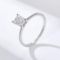 Emerald Cut Moissanite Solitaire Ring