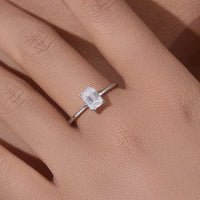 Emerald Cut Moissanite Solitaire Ring