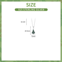Sterling Silver Enamel Christmas Tree Necklace