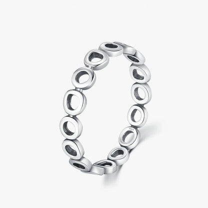 Sterling Silver Hollow Round Eternity Ring