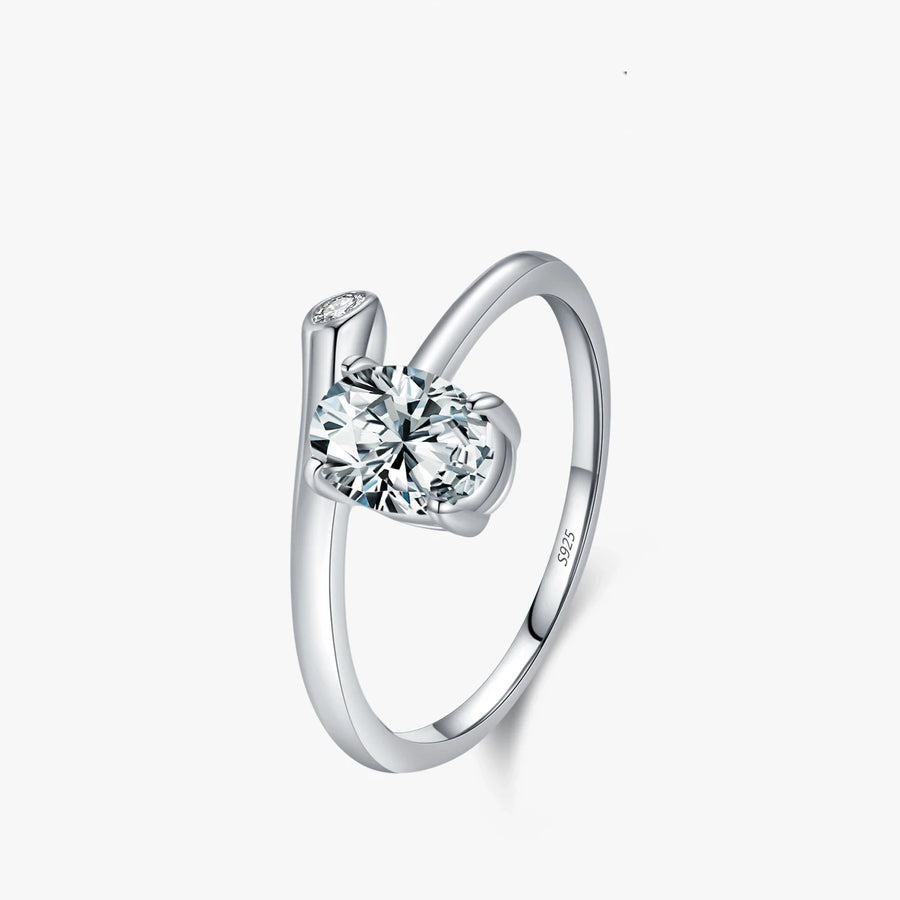 Sterling Silver Oval Pear Ring