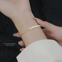 Irregular Pearl Asymmetric Bracelet in 925 Sterling Silver