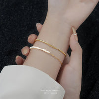 Irregular Pearl Asymmetric Bracelet in 925 Sterling Silver