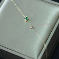 14k Gold Plated Sterling Silver Created Emerald Chain Bracelet