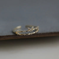 Sterling Silver Butterfly Double Layer Opening Ring