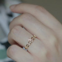Sterling Silver Butterfly Double Layer Opening Ring