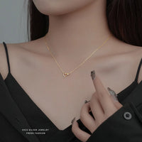 Gold Plated Sterling Silver Heart Link Necklace
