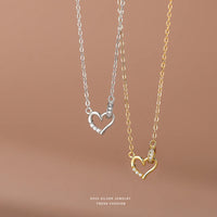 Gold Plated Sterling Silver Heart Link Necklace