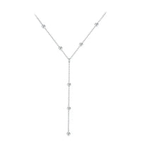 Sterling Silver Tassel Y Necklace