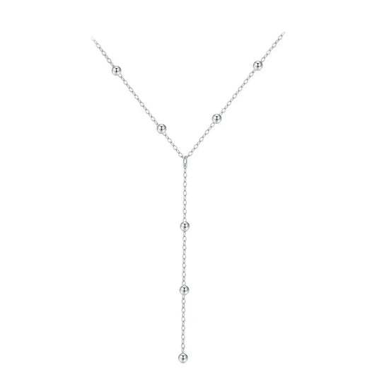 Sterling Silver Tassel Y Necklace