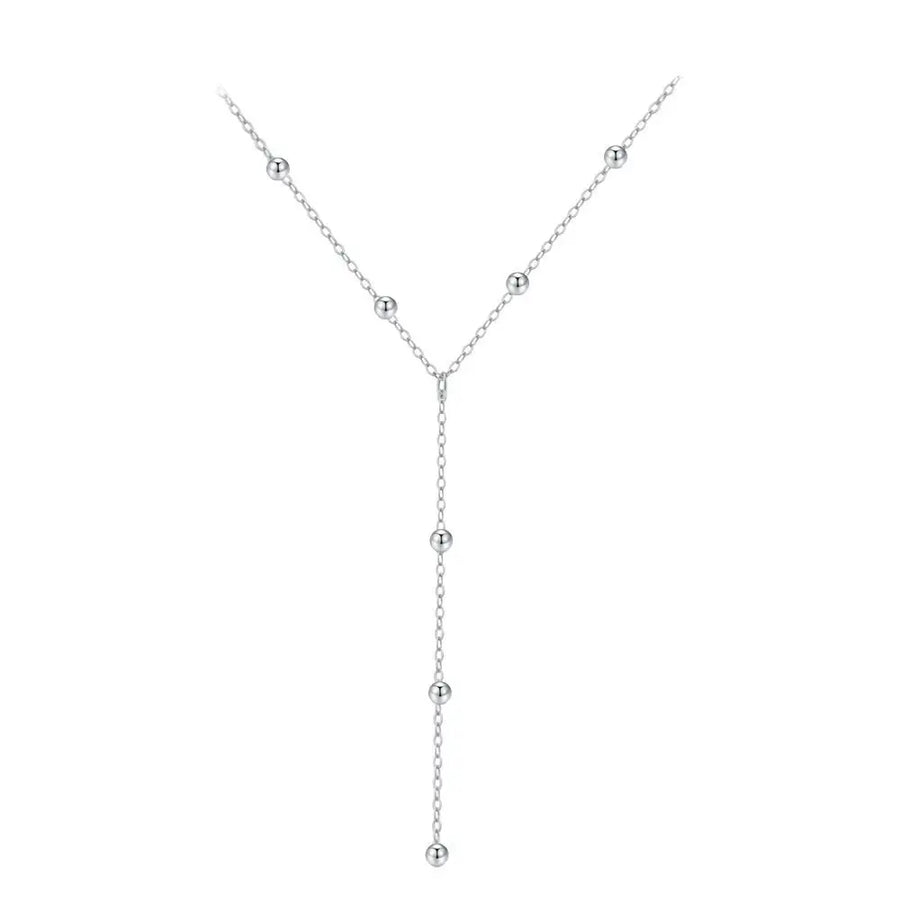 Sterling Silver Tassel Y Necklace