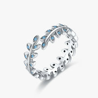 Sterling Silver Luck Leaf Adjustable Turquoise Ring