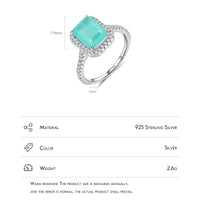 Sterling Silver Paraiba Tourmaline Ring - Size 7