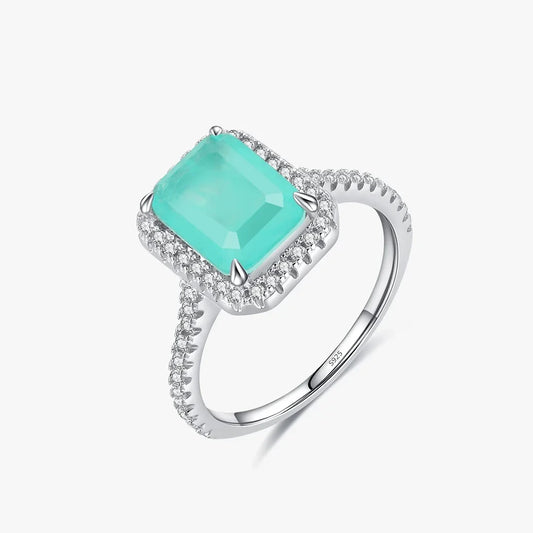 Sterling Silver Paraiba Tourmaline Ring - Size 7