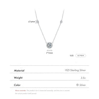 Sterling Silver Round Clear Pendant Necklace