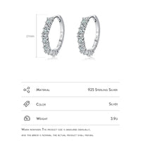 Sterling Silver Cubic Zirconia Fine Hoop Earrings
