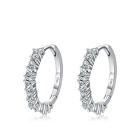 Sterling Silver Cubic Zirconia Fine Hoop Earrings