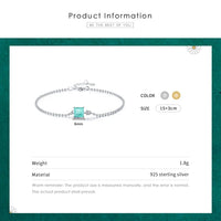 Sterling Silver Tourmaline Beads Chain Bracelet