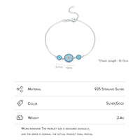 Sterling Silver Vintage Turquoise Charm Adjustable Link Bracelet