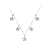 Sterling Silver Flower Tassel Necklace