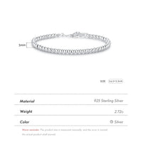 Sterling Silver 3mm Beads Adjustable Bracelet