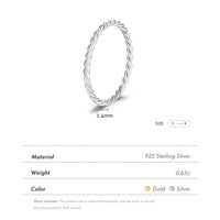 Sterling Silver Minimalist Twisted Stackable Ring
