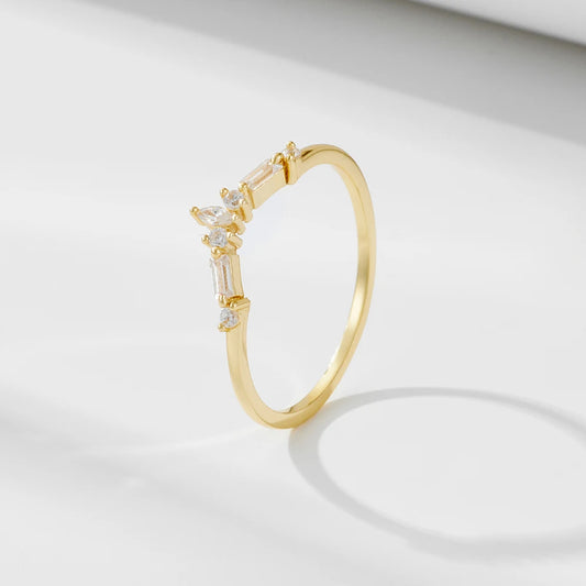 Sterling Silver Crown Ring with Cubic Zirconia