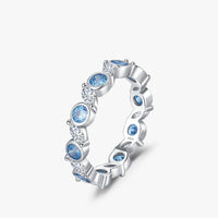 Sterling Silver Ocean Blue Eternal Ring