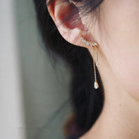 Sterling Silver Tassel Angel Wings Earrings