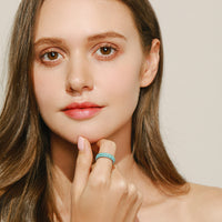 Sterling Silver Oxidized Turquoise Eternity Ring