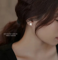 Sterling Silver Pearl Stud Earrings