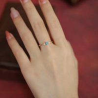 Gold Plated Sterling Silver Created Blue Sapphire Ring