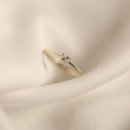 Gold Plated Sterling Silver Mini Heart Ring