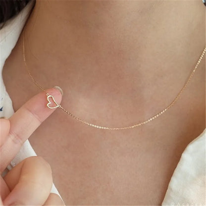 Gold Plated Tiny Love Heart Choker Necklace