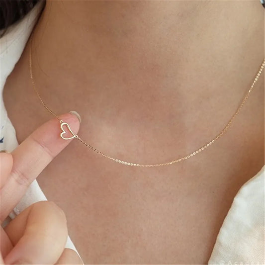 Gold Plated Tiny Love Heart Choker Necklace